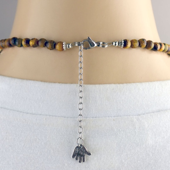 Tiger Eye & Swarovski Necklace & Earring Set - Picture 3 of 4